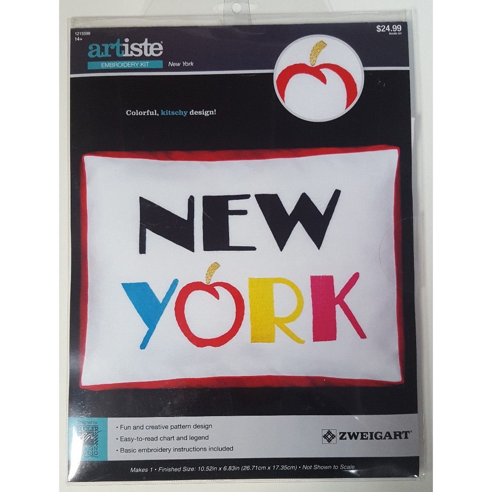 Artiste NEW YORK Cross Stitch Kit 1215599 Big‎ Apple City Travel State Zweigart